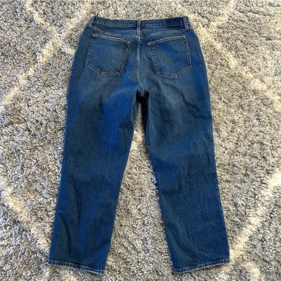 Abercrombie & Fitch Ultra High Rise 90s‎ Straight Jeans in Dark Marble Blue 33 S - Picture 3 of 4